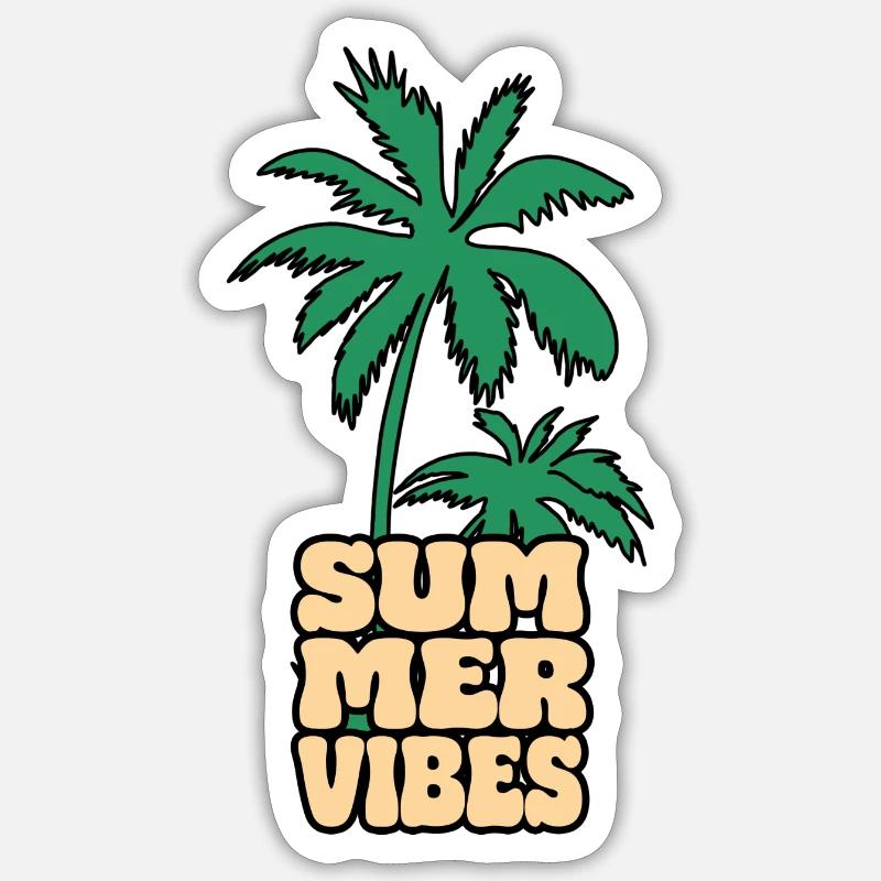 Summer Vibes Palm Tree - Sticker size S (10 x 10 cm) - white matte