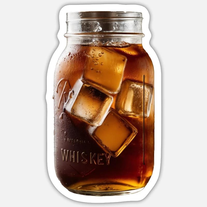 Pot de whisky - Sticker taille S (10 x 10 cm) - blanc mat