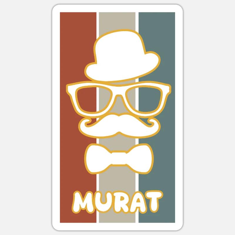 Murat comme nom - Sticker taille S (10 x 10 cm) - blanc mat