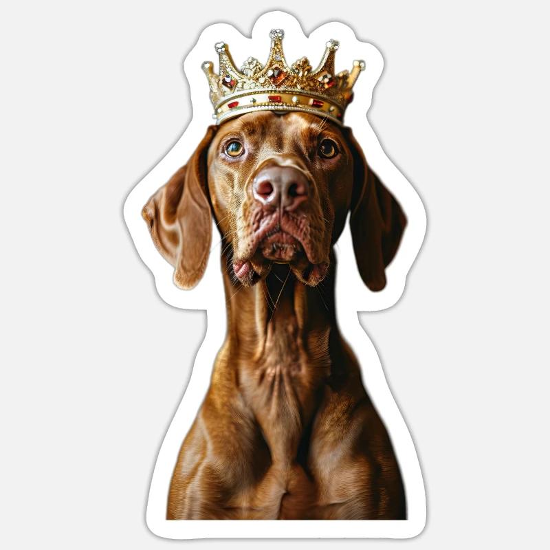 Vizsla - Sticker Größe S (10 x 10 cm) - Mattweiß