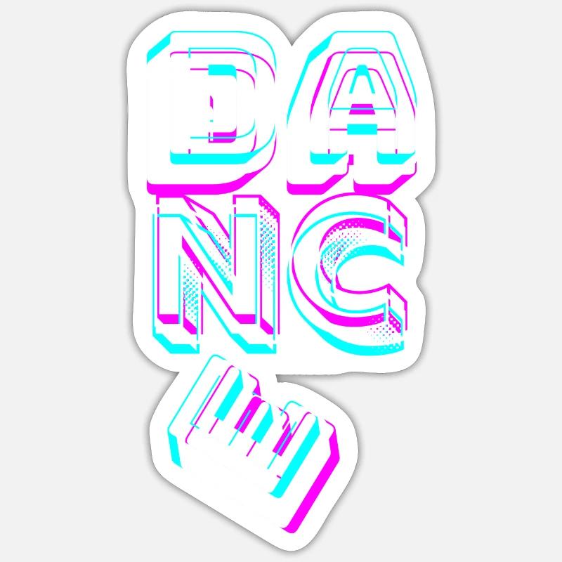 Lettrage de danse en néon. Danseuse Danseuse Danseuse Sticker taille S (10 x 10 cm)