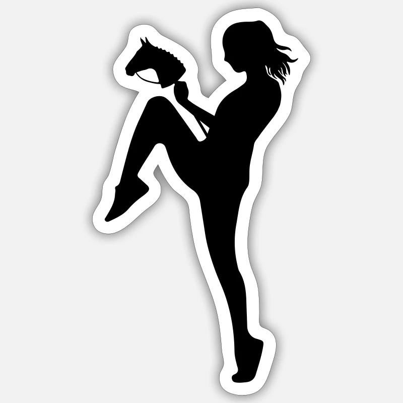hobby horsing - Sticker Größe S (10 x 10 cm) - Mattweiß