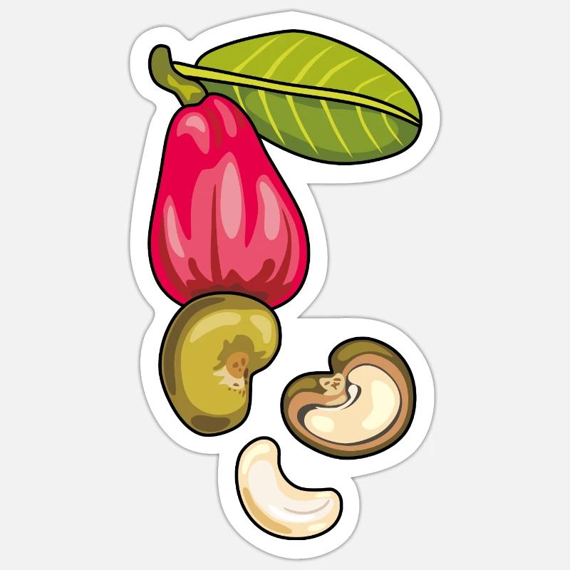 Noix de cajou - Sticker taille S (10 x 10 cm) - blanc mat