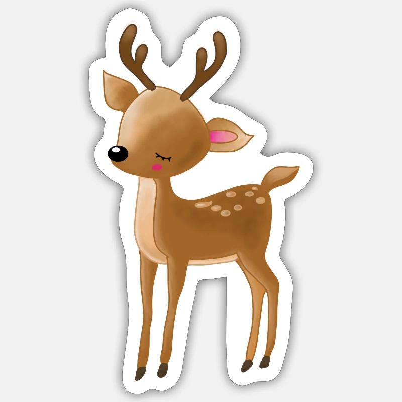 Petits cerfs Sticker taille S (10 x 10 cm)