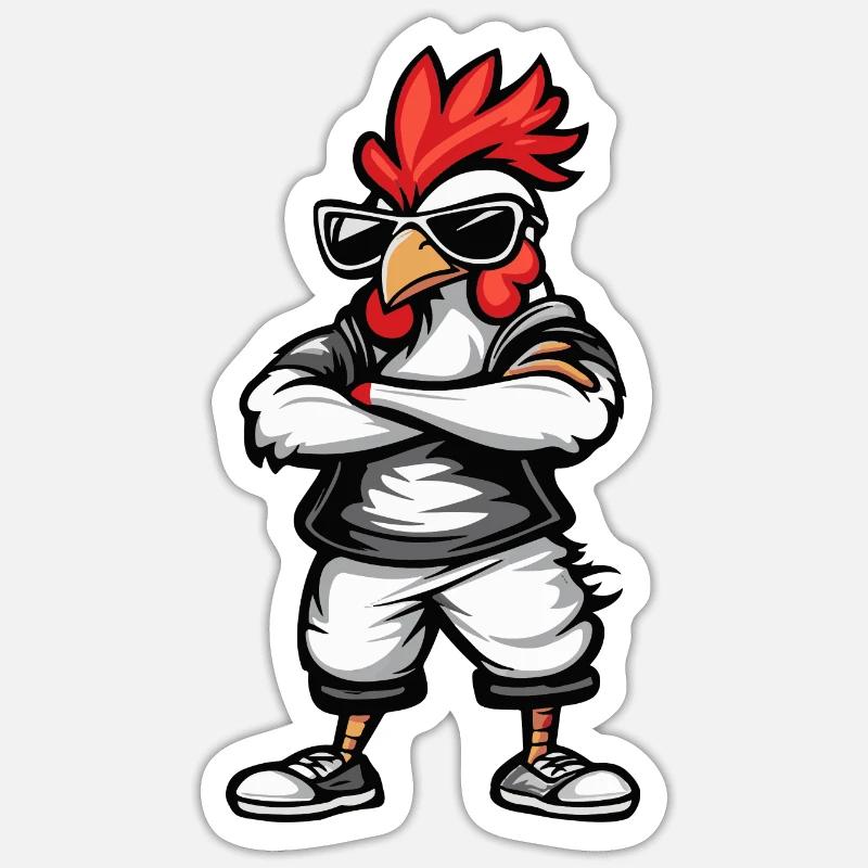 Hahn Comic Cool Sticker Größe S (10 x 10 cm)