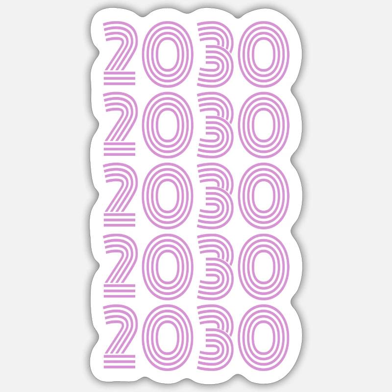 2030 - Sticker taille S (10 x 10 cm) - blanc mat