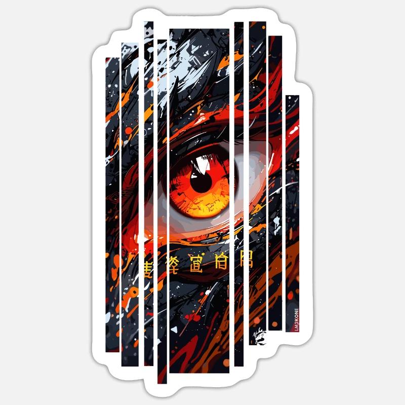 Cyborg Eyes Drachenmädchen - Sticker Größe S (10 x 10 cm) - Mattweiß