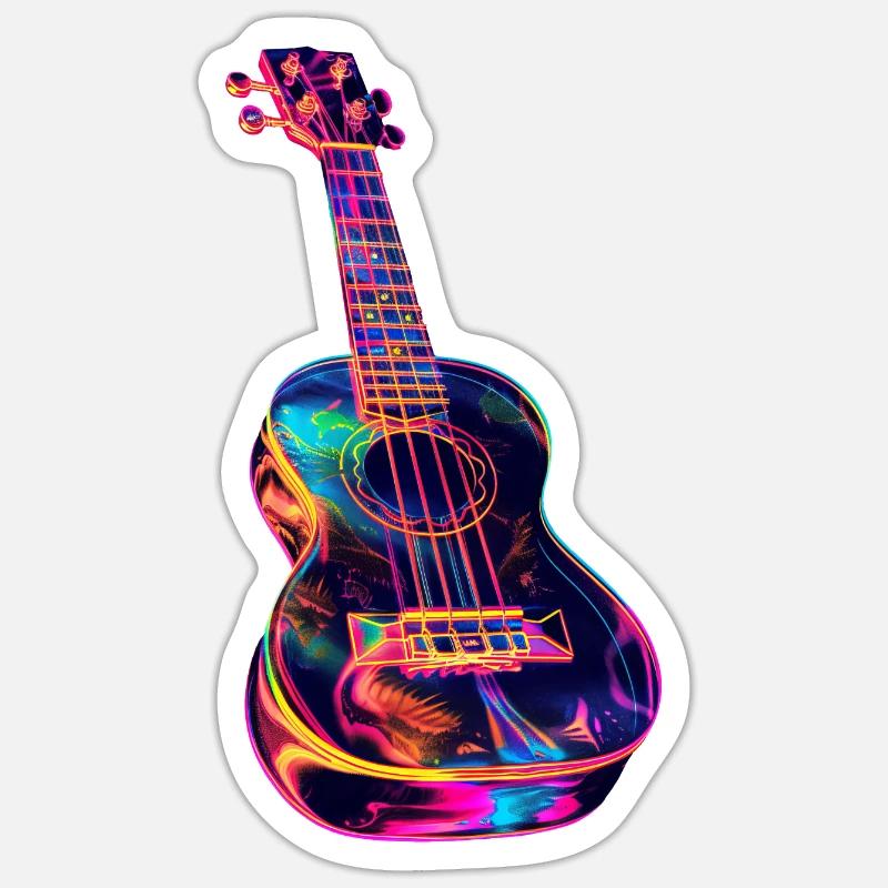 Ukulele - Sticker size S (10 x 10 cm) - white matte