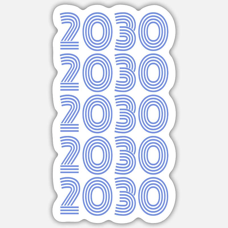 2030 - Sticker taille S (10 x 10 cm) - blanc mat