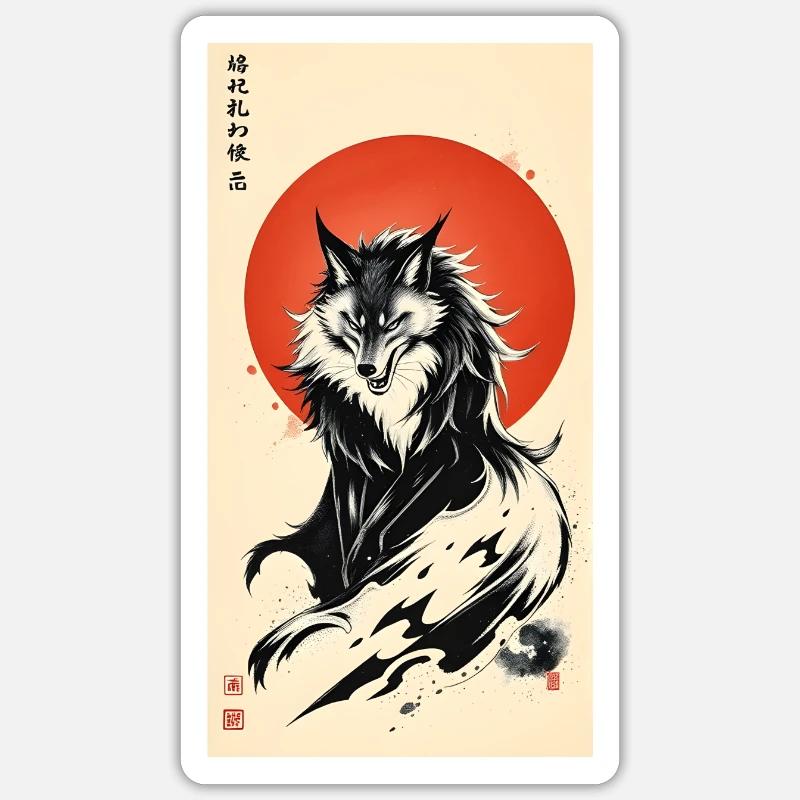 Night Wolf - Sticker Größe S (10 x 10 cm) - Mattweiß