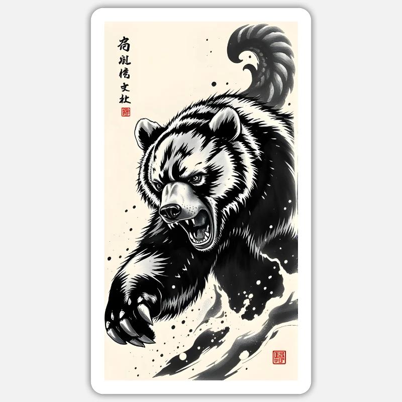 Bear Attack Sticker Größe S (10 x 10 cm)