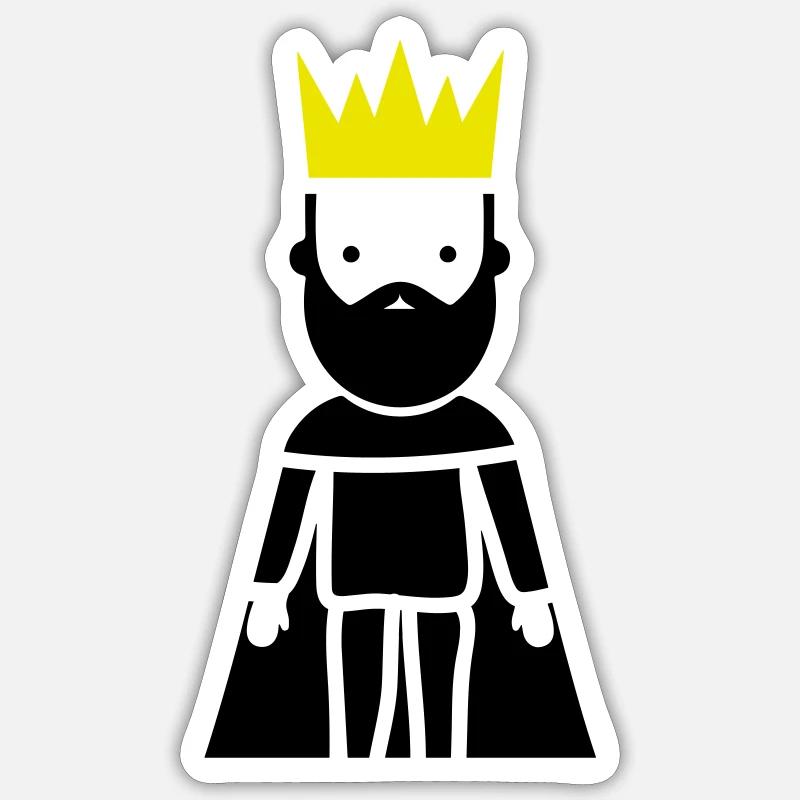 Sa Majesté le Roi - Sticker taille S (10 x 10 cm) - blanc mat