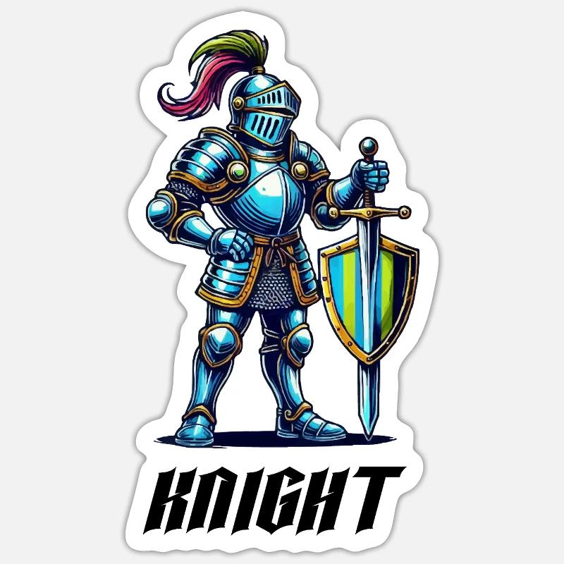 Knight Comic - Sticker size S (10 x 10 cm) - white matte