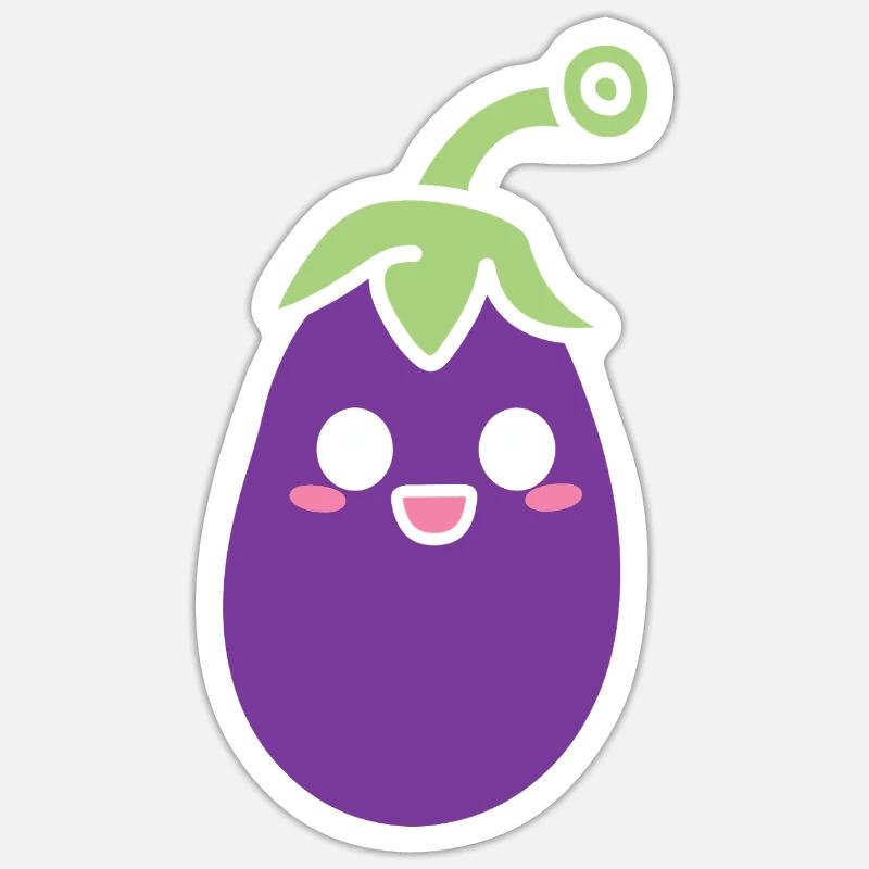 Eggplant - Sticker size S (10 x 10 cm) - white matte