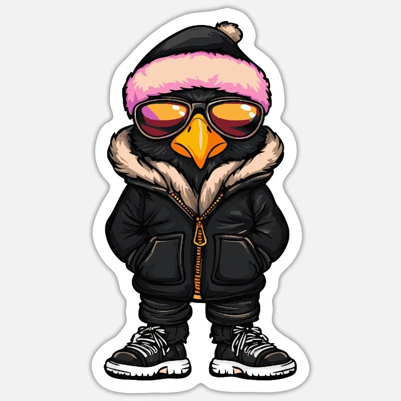 Harpyie Vogel Cool Comic - Sticker Größe S (10 x 10 cm) - Mattweiß