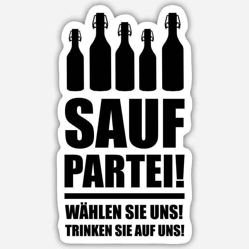 Sauf Party - Sticker size S (10 x 10 cm) - white matte