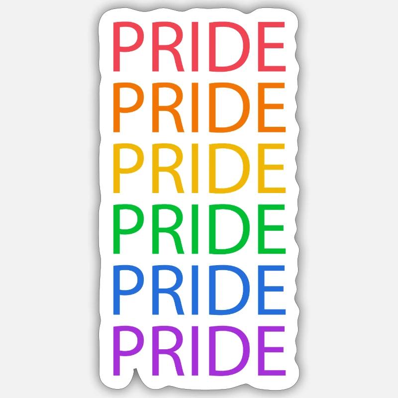pride rainbow - Sticker taille S (10 x 10 cm) - blanc mat