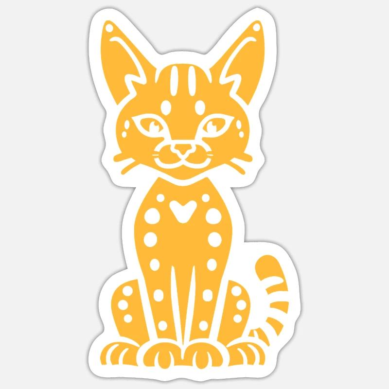 serval - Sticker size S (10 x 10 cm) - white matte