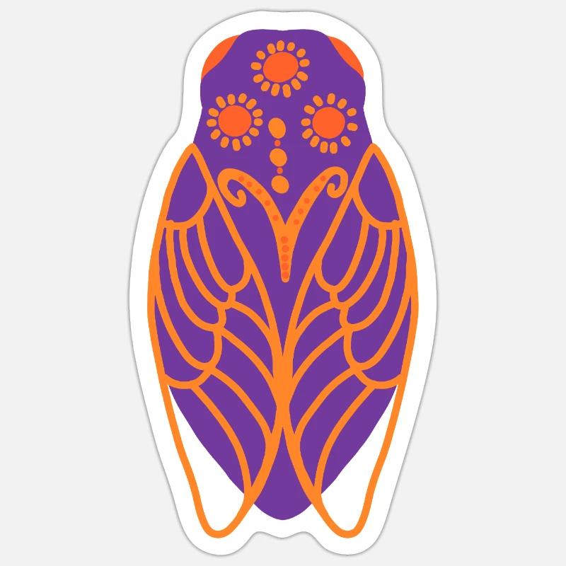 Sunny cicada - Sticker size S (10 x 10 cm) - white matte