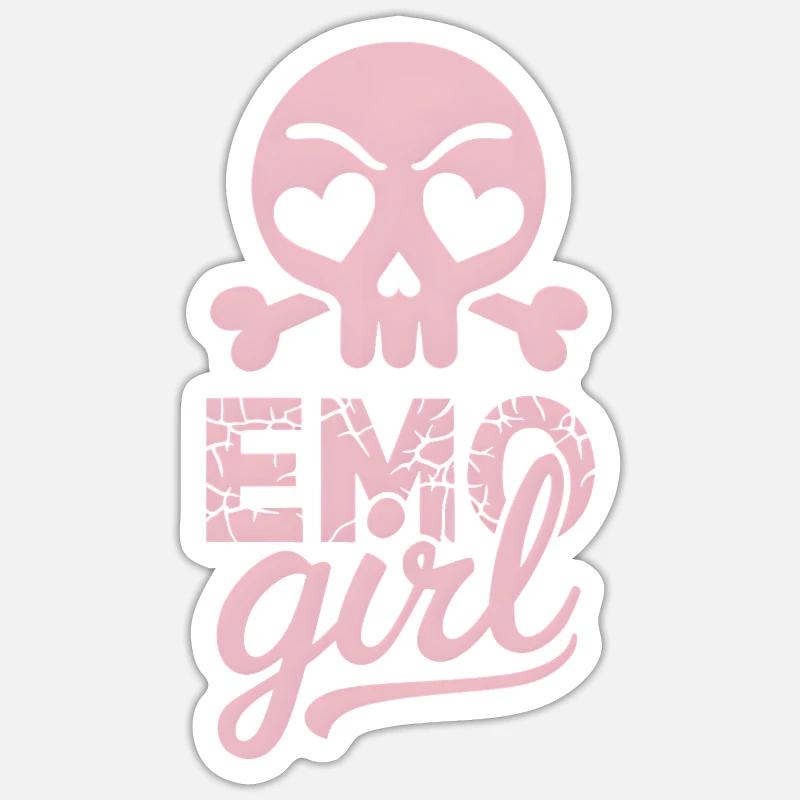 Fille emo ! Sticker taille S (10 x 10 cm)