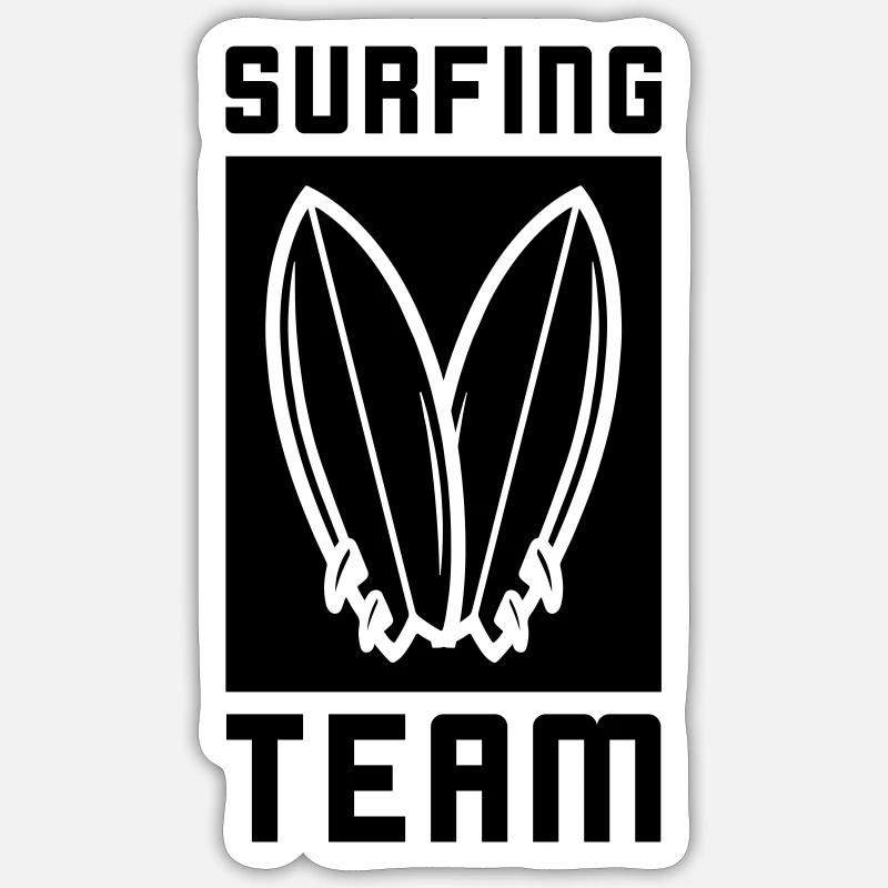 Surfing Team - Sticker size S (10 x 10 cm) - white matte