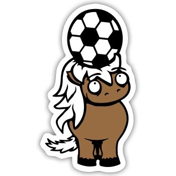 Horse Football Ball Game Header Club Fan Hobby - Sticker size S (10 x 10 cm) - white matte - Front