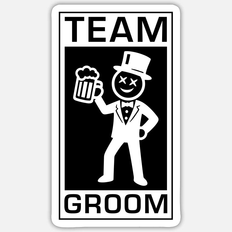 L’équipe Groom Bräutigam - Sticker taille S (10 x 10 cm) - blanc mat