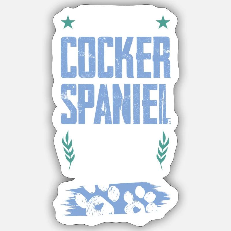 cocker spaniel hunde papa - Sticker Größe S (10 x 10 cm) - Mattweiß