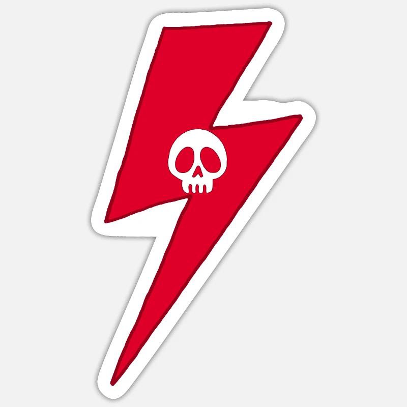 Red Skull Blitz - Sticker Größe S (10 x 10 cm) - Mattweiß
