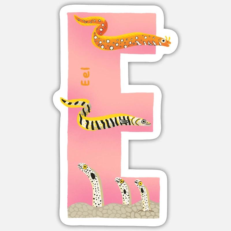 E Alphabet Rose - Sticker taille S (10 x 10 cm) - blanc mat