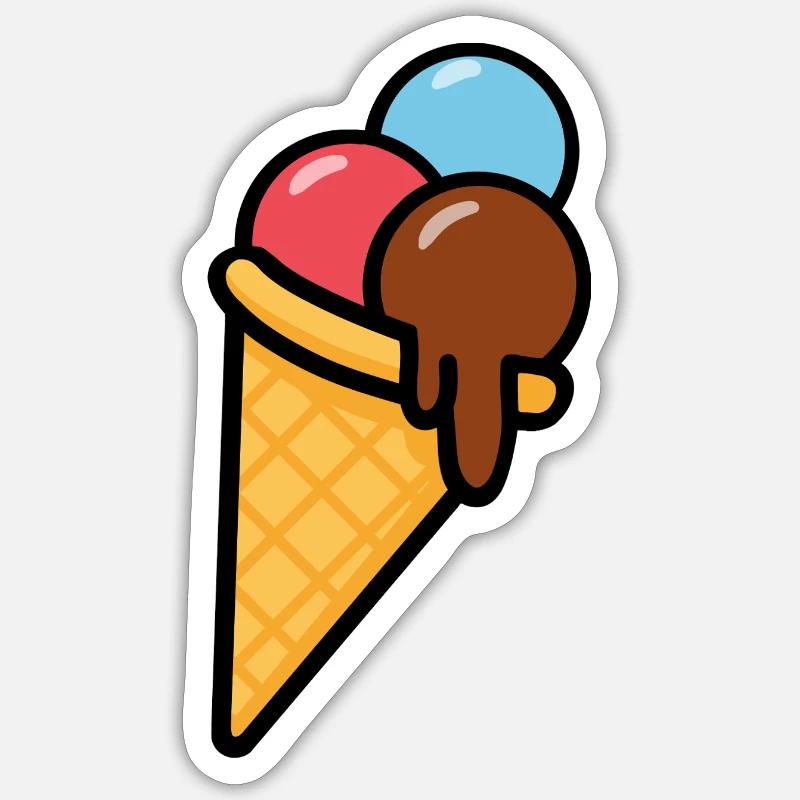 Logo Eis - Sticker Größe S (10 x 10 cm) - Mattweiß