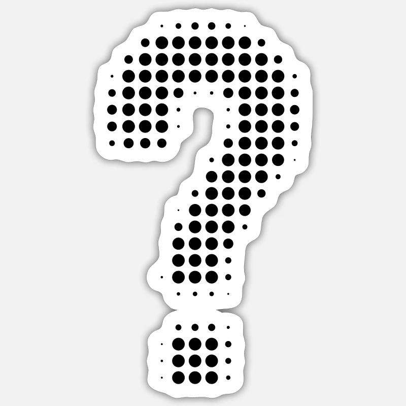 Fragezeichen Pixeloptik - Sticker Größe S (10 x 10 cm) - Mattweiß