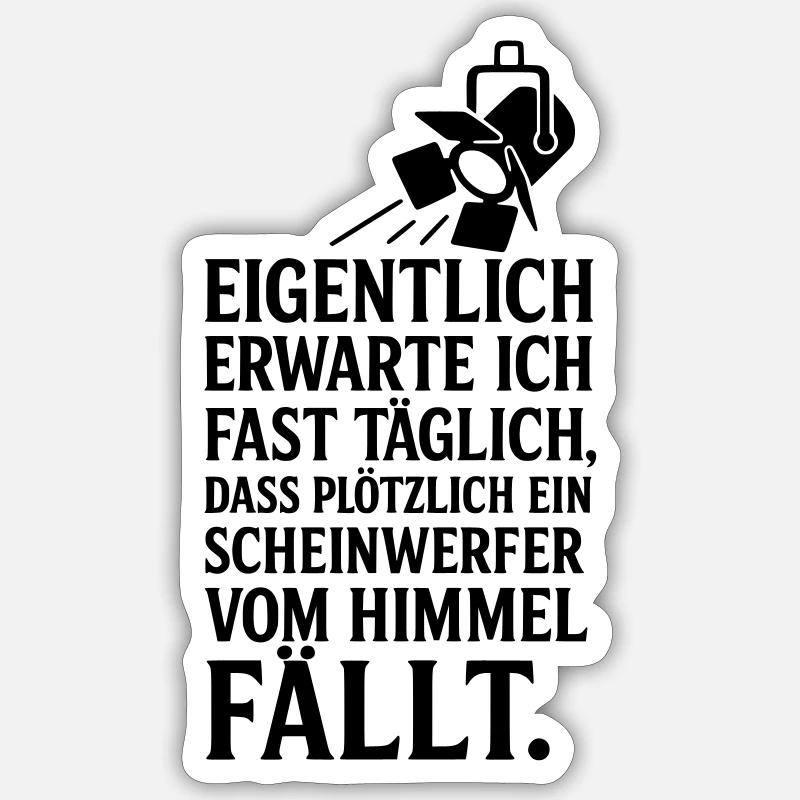 scheinwerfer vom himmel  - Sticker Größe S (10 x 10 cm) - Mattweiß