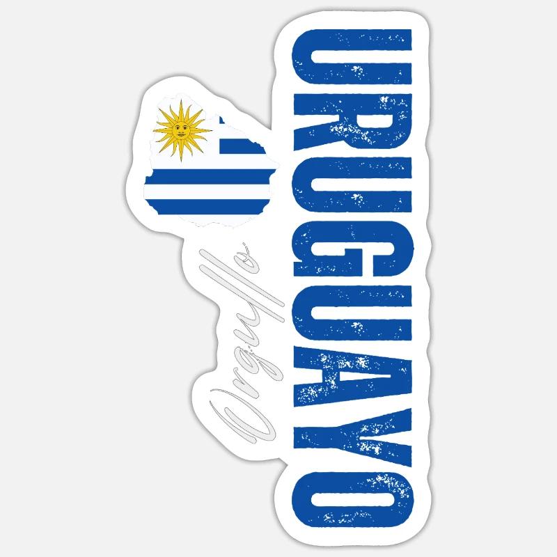 Uruguayan pride, vertical design - Sticker size S (10 x 10 cm) - white matte