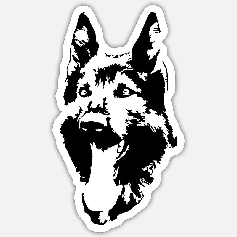 Deutscher Schäferhund Kopf Sticker Größe S (10 x 10 cm)