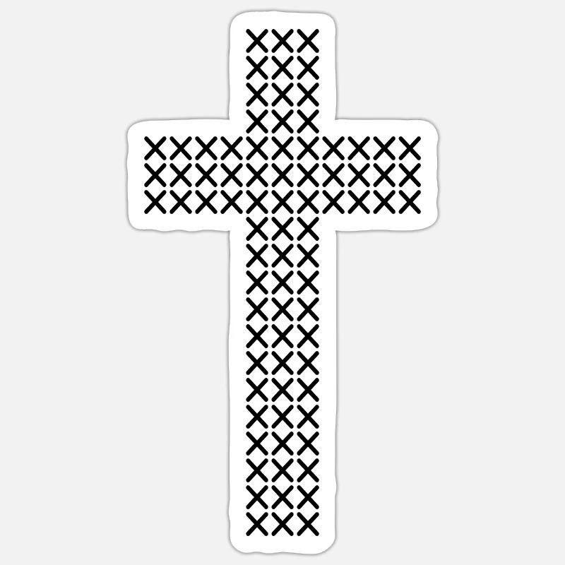 Cross Stitch Cross Pattern Sticker size S (10 x 10 cm)