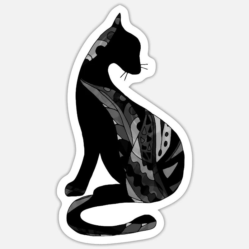 Katze - Sticker Größe S (10 x 10 cm) - Mattweiß