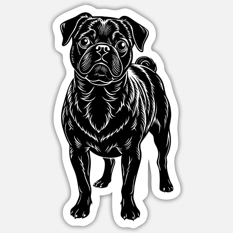 Pug - Sticker size S (10 x 10 cm) - white matte
