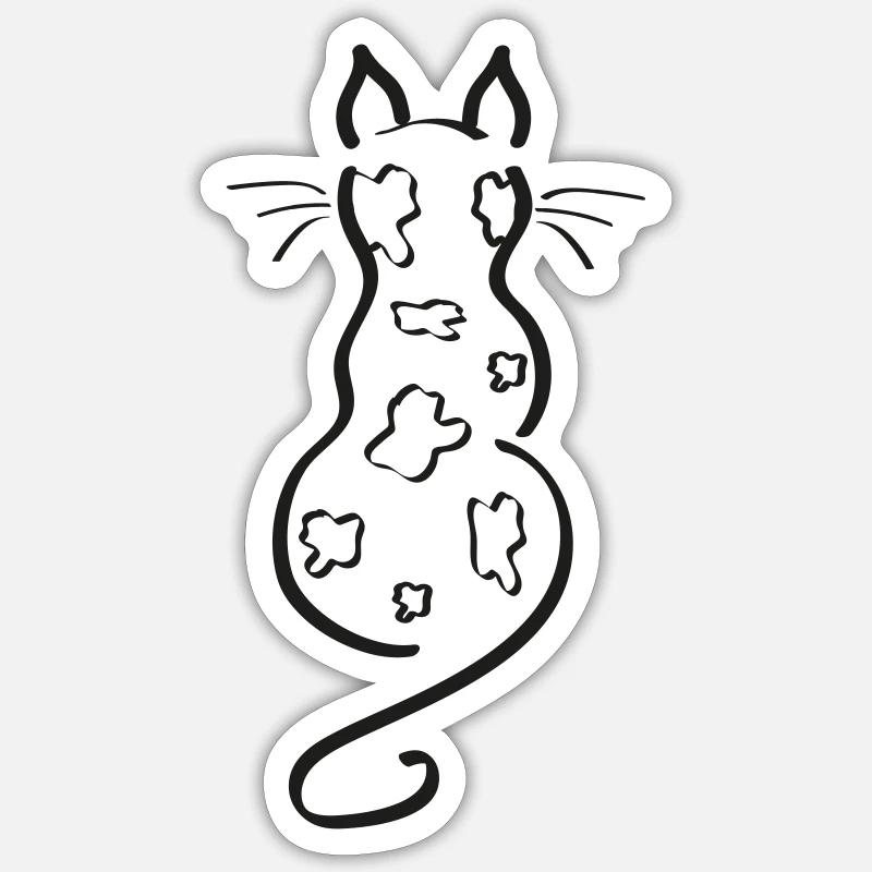 Écussons de dos Cat Minimalist Line Bengal Sticker taille S (10 x 10 cm)