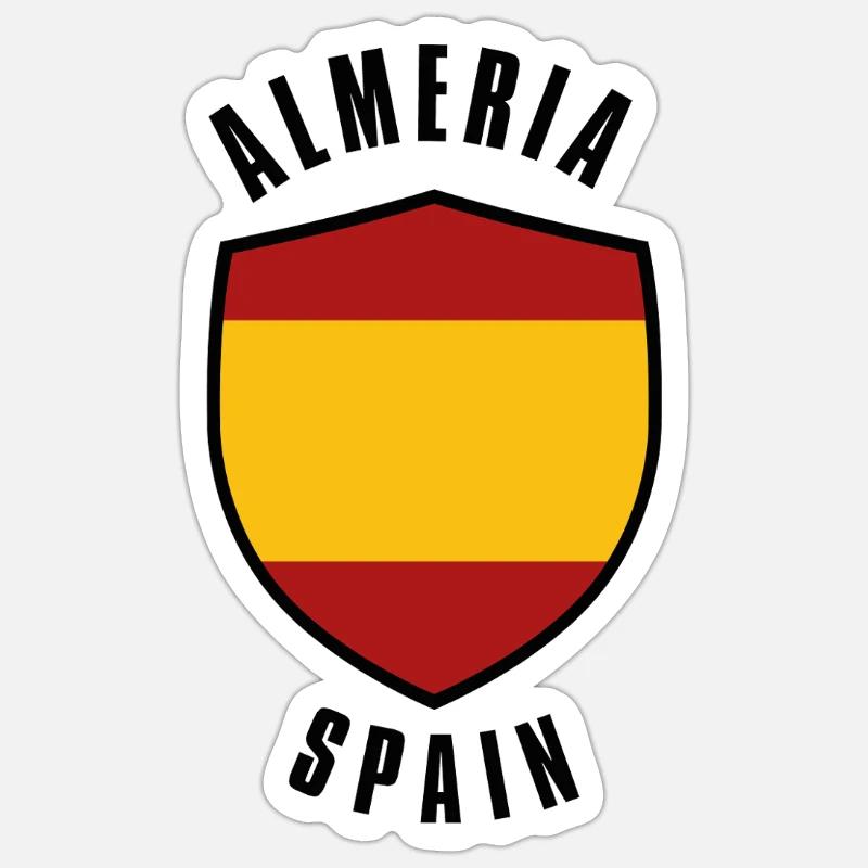 Bouclier d’Almería Drapeau espagnol - Sticker taille S (10 x 10 cm) - blanc mat