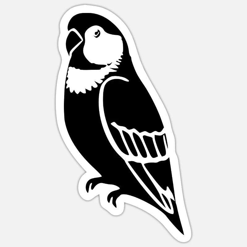 Papageien Vogel Geshenk  - Sticker Größe S (10 x 10 cm) - Mattweiß