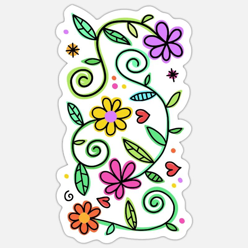 Dekorative Doodle-Gänseblümchen Sticker Größe S (10 x 10 cm)