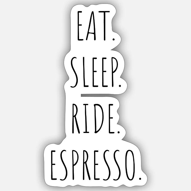 Manger-Dormir-Espresso- - Sticker taille S (10 x 10 cm) - blanc mat