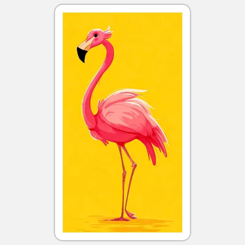 Flamingo - Sticker Größe S (10 x 10 cm) - Mattweiß