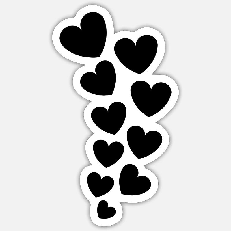 Floating Hearts - Sticker size S (10 x 10 cm) - white matte