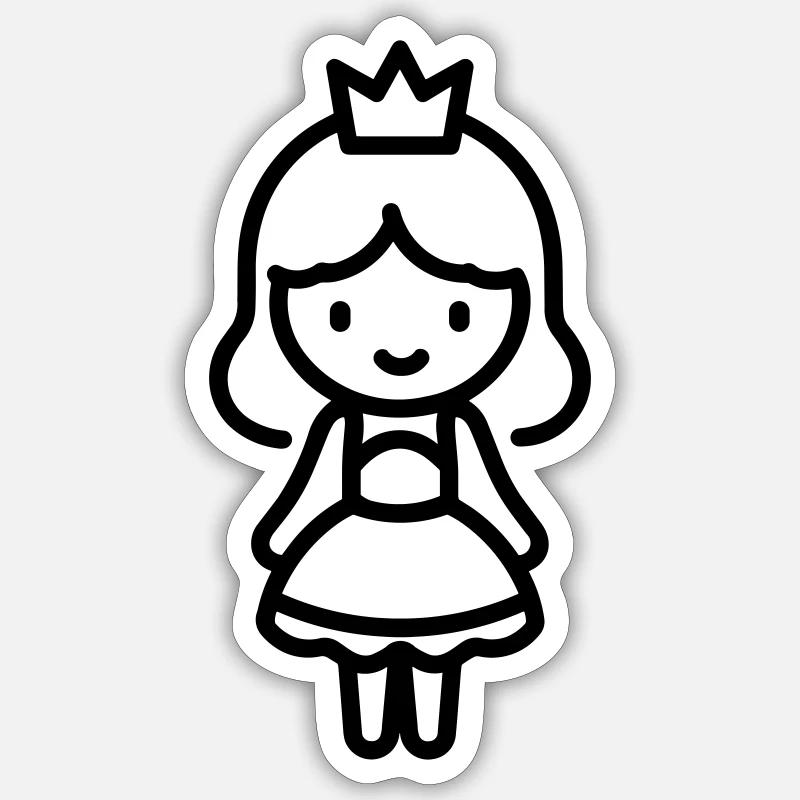 princesse - Sticker taille S (10 x 10 cm) - blanc mat