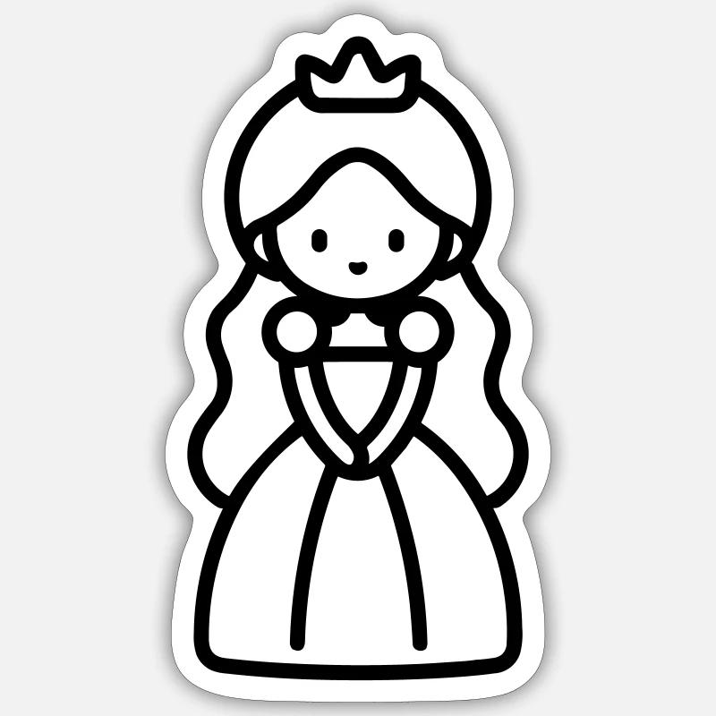 princesse - Sticker taille S (10 x 10 cm) - blanc mat