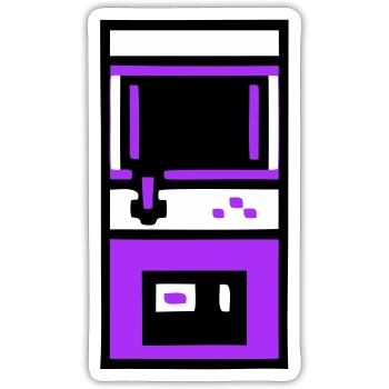 Nostalgischer Arcade Automat Gamer - Sticker Größe S (10 x 10 cm) - Mattweiß - Vorne