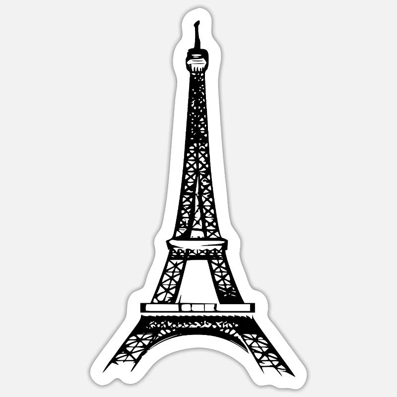 Tour Eiffel - Sticker taille S (10 x 10 cm) - blanc mat