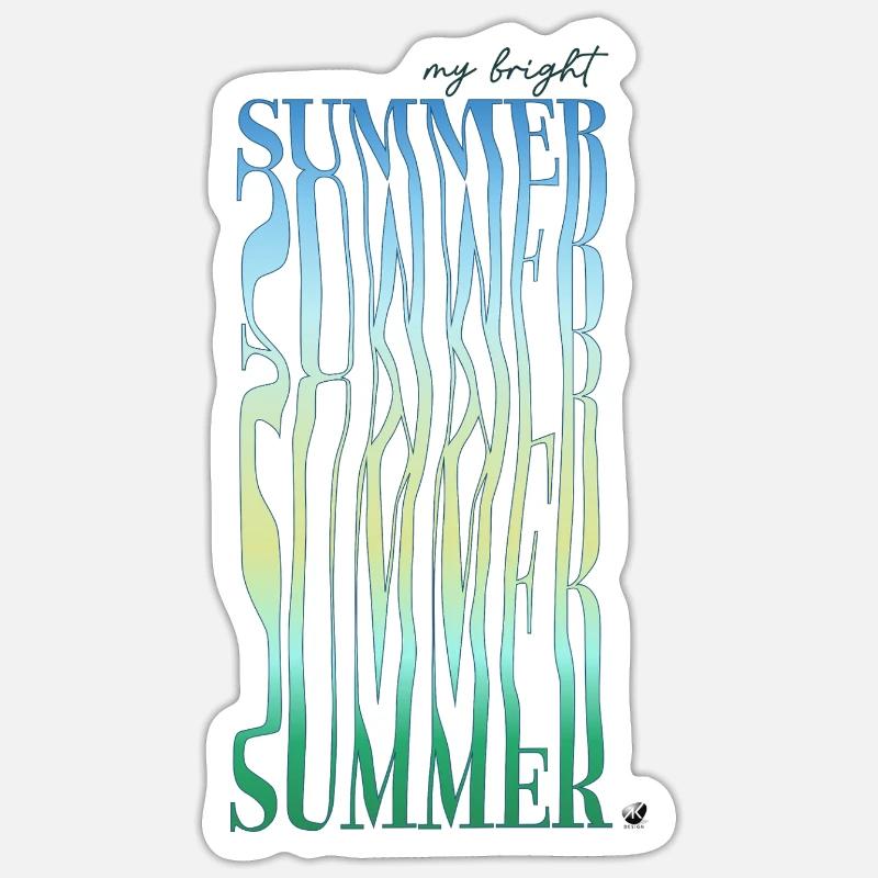 Letter illustration with gradient - Sticker size S (10 x 10 cm) - white matte